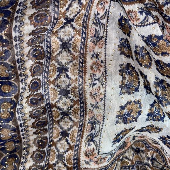 Anthropologie Blouse Sheer Balloon Sleeve Ruffle Boxy Lagenlook Eva Franco - Picture 6 of 11